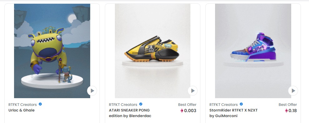 @RTFKT bày bán tác phẩm trên OpenSea