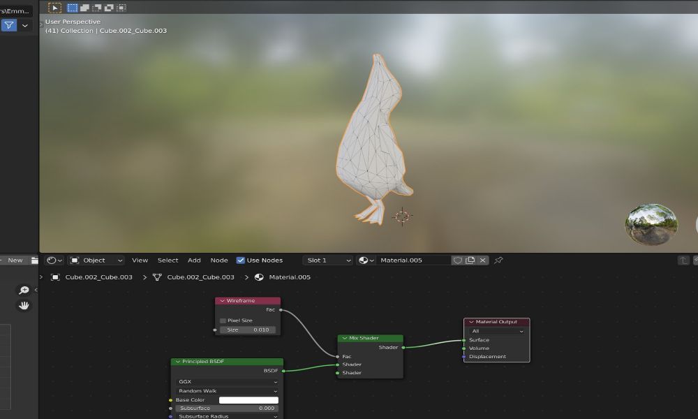 khung dây trong Blender