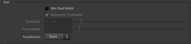 Giao diện cài đặt Hair (Nguồn: redshift3d.com)