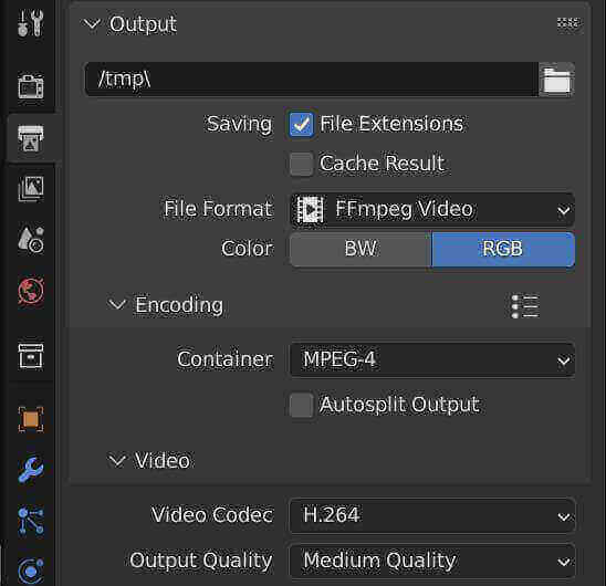 Blender video output settings | Nguồn: gachokistudios.com
