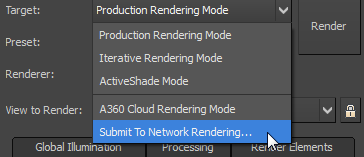 Submit To Network Rendering.