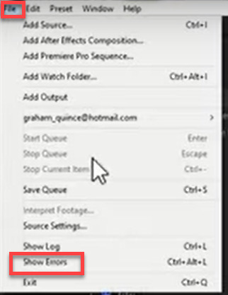 Làm thế nào khi kết xuất bị lỗi trên After Effects3