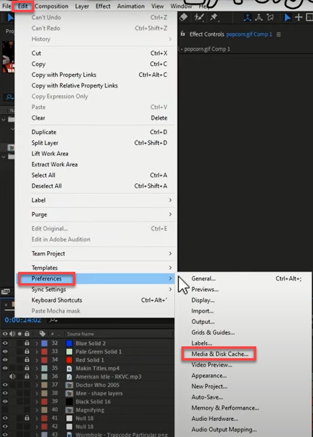 Làm thế nào khi kết xuất bị lỗi trên After Effects5
