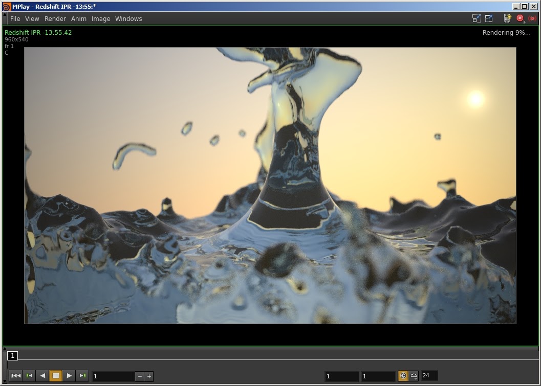 Chế độ render interactive của Redshift trong Houdini iRender với Redshift trong Houdini 01