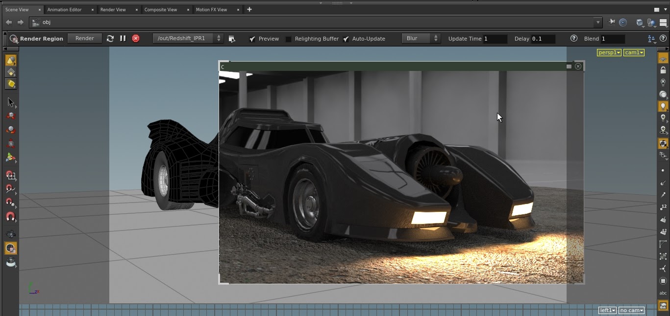Chế độ render interactive của Redshift trong Houdini iRender với Redshift trong Houdini 04