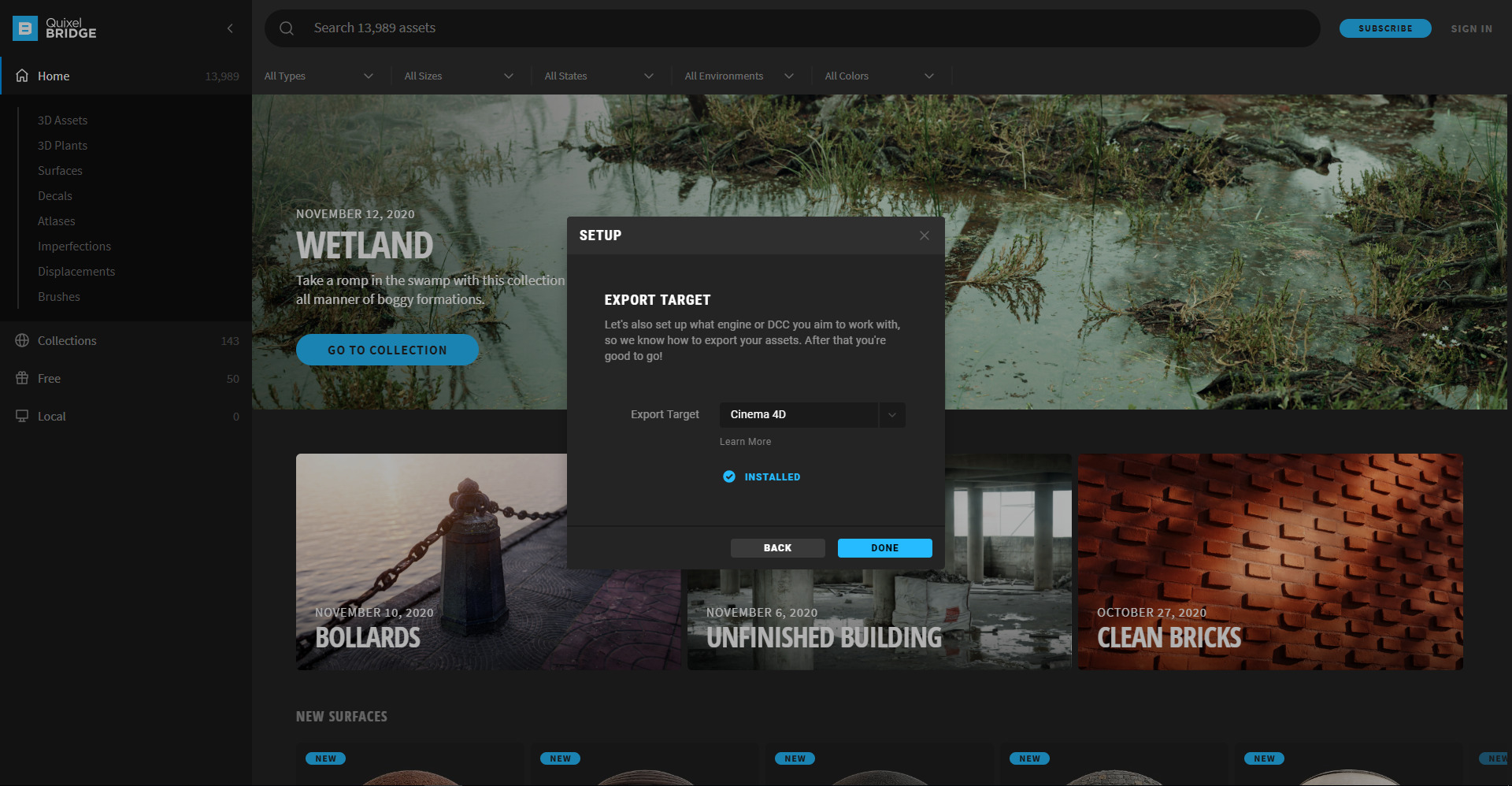 Cách cài đặt plugin Megascans cho Cinema 4D 8