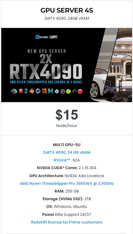 gói rtx4090 hoàn hảo cho kết xuất redshift tại iRender 4
