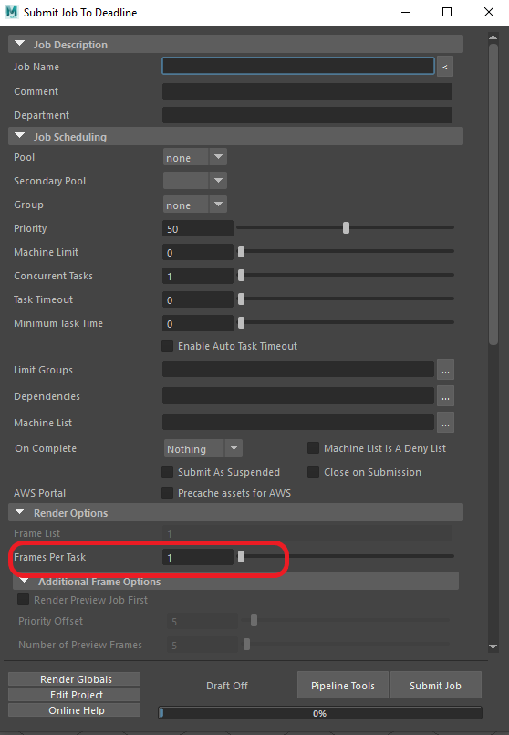 Khắc phục sự cố kết xuất chậm trong AWS Thinkbox Deadline