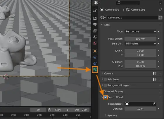 Cách tạo độ sâu trường ảnh (DoF) trong Blender 1