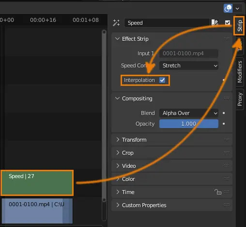 Cách tạo hiệu ứng slowmotion trong Blender VSE 5