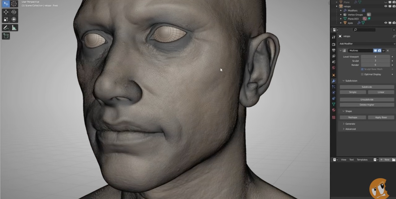 Cách tạo chân dung 3D chân thực trong Blender iRender với Blender 05