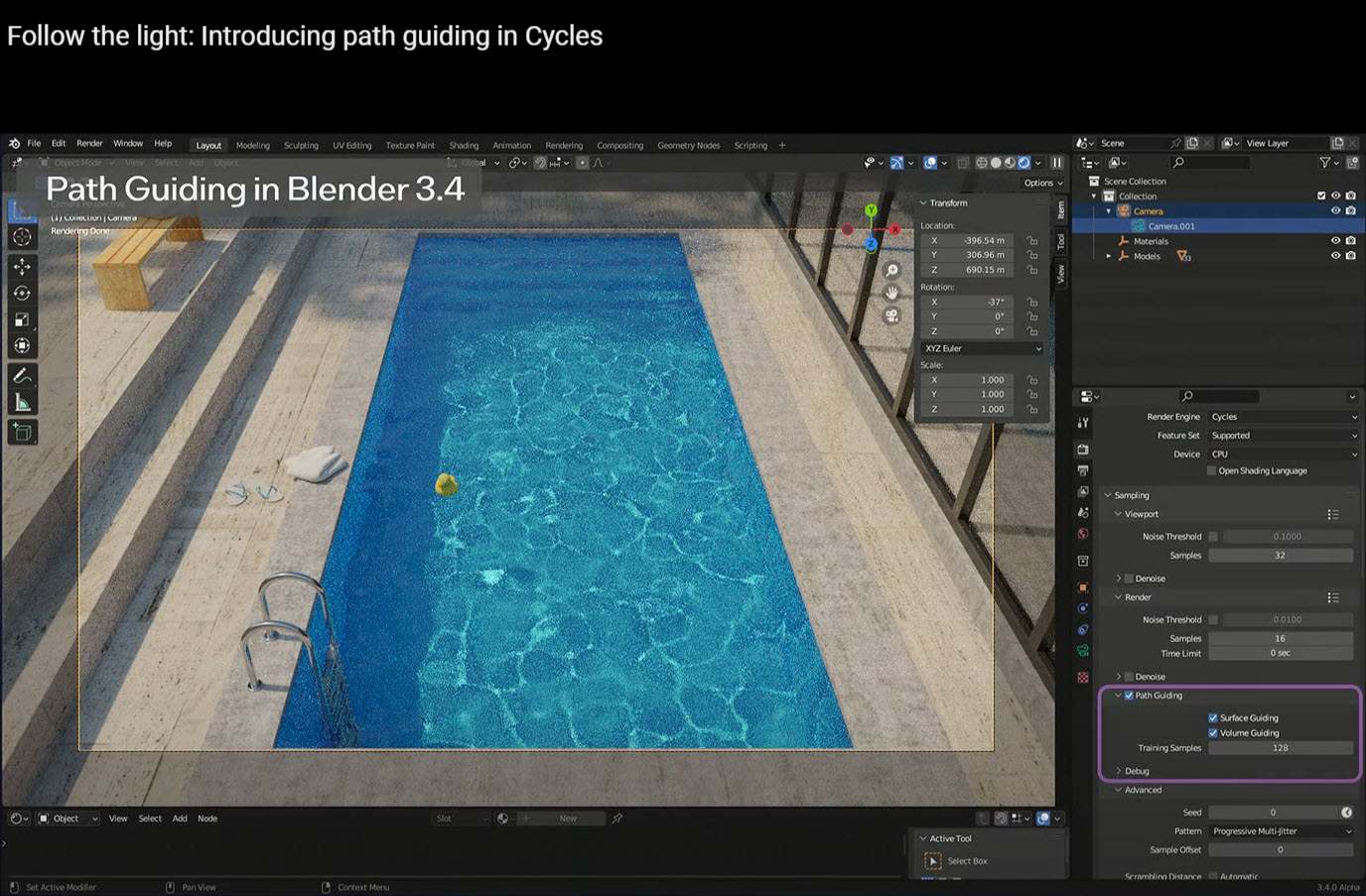 Render nhanh hơn với path guiding trong Cycles iRender với Blender 07