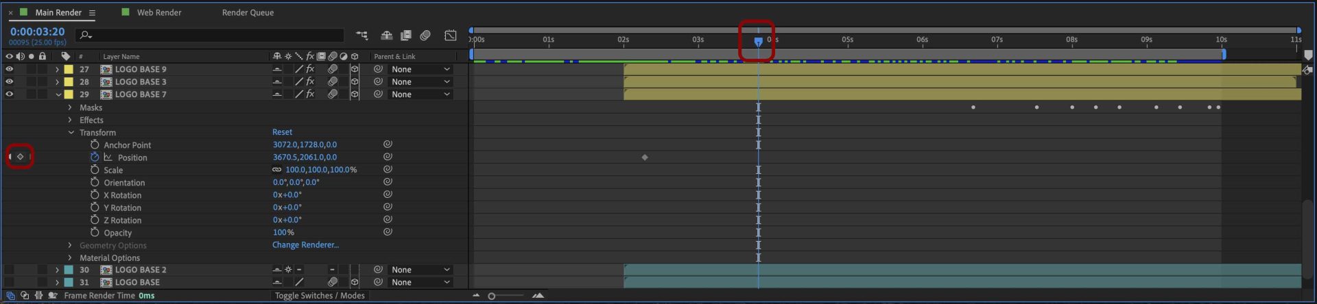 Cách làm mượt Keyframes cho Animation trong After Effects iRender với After Effects 04