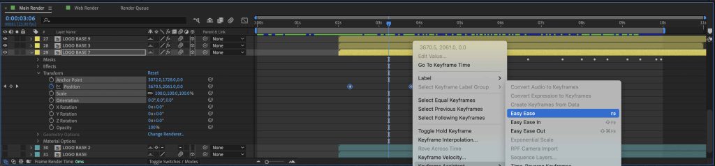 Cách làm mượt Keyframes cho Animation trong After Effects iRender với After Effects 05