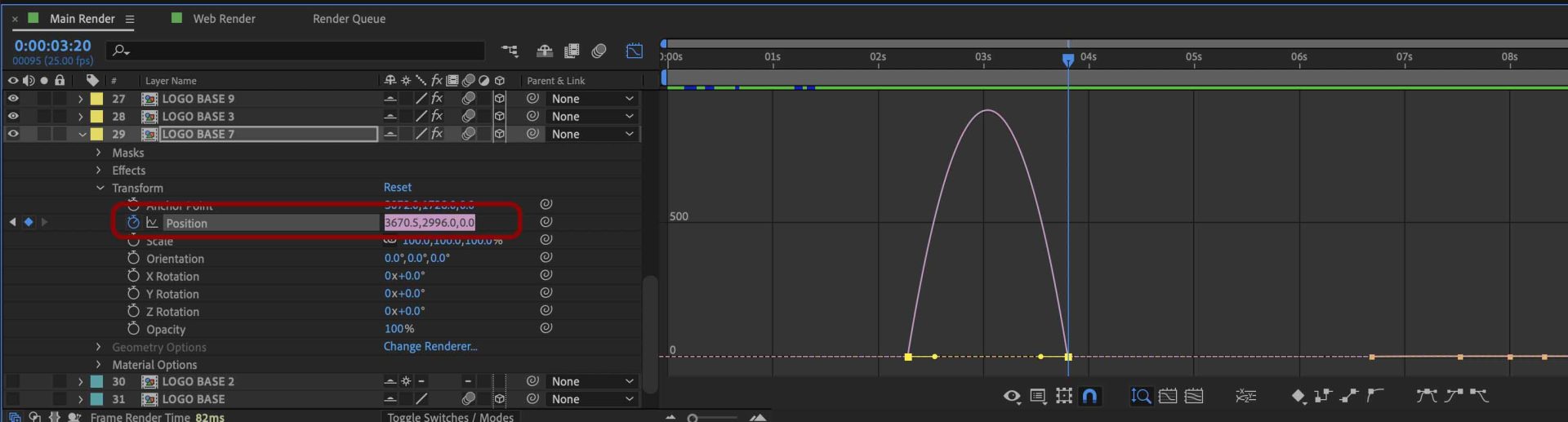 Cách làm mượt Keyframes cho Animation trong After Effects iRender với After Effects 09