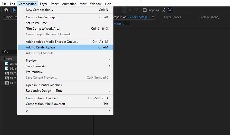Cách render trong After Effects iRender với After Effects 01