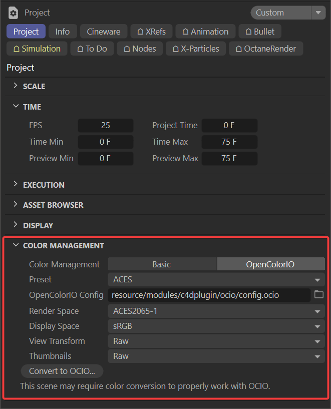 Cách sử dụng ACES/OCIO trong Octane cho Cinema 4D iRender với Cinema 4D và Octane 04