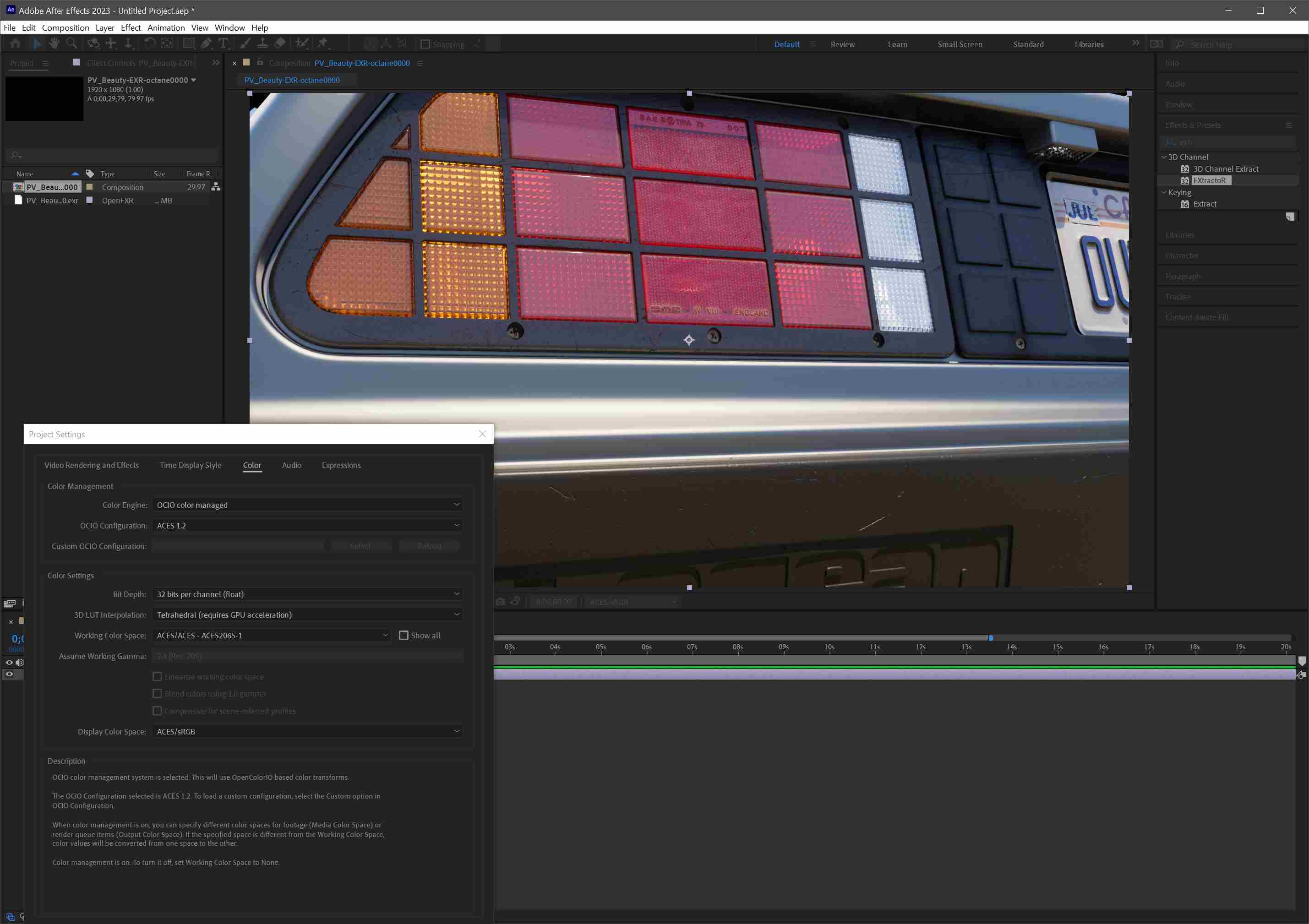 Cách sử dụng ACES/OCIO trong Octane cho Cinema 4D iRender với Cinema 4D và Octane 11