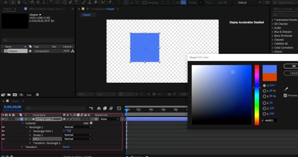 cách tùy chỉnh shape trong After Effects với iRender 4