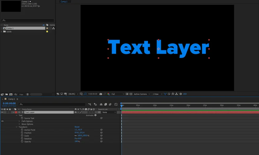 Cách tạo layer trong After Effects 3