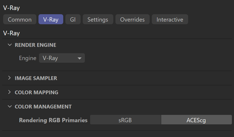 Cách thiết lập quy trình làm việc ACEScg với V-Ray cho Cinema 4D 2
