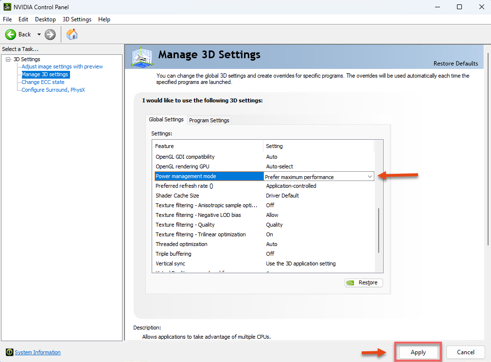 V-Ray GPU: Các cài đặt quan trọng cho NVIDIA Control Panel và Windows với iRender 02