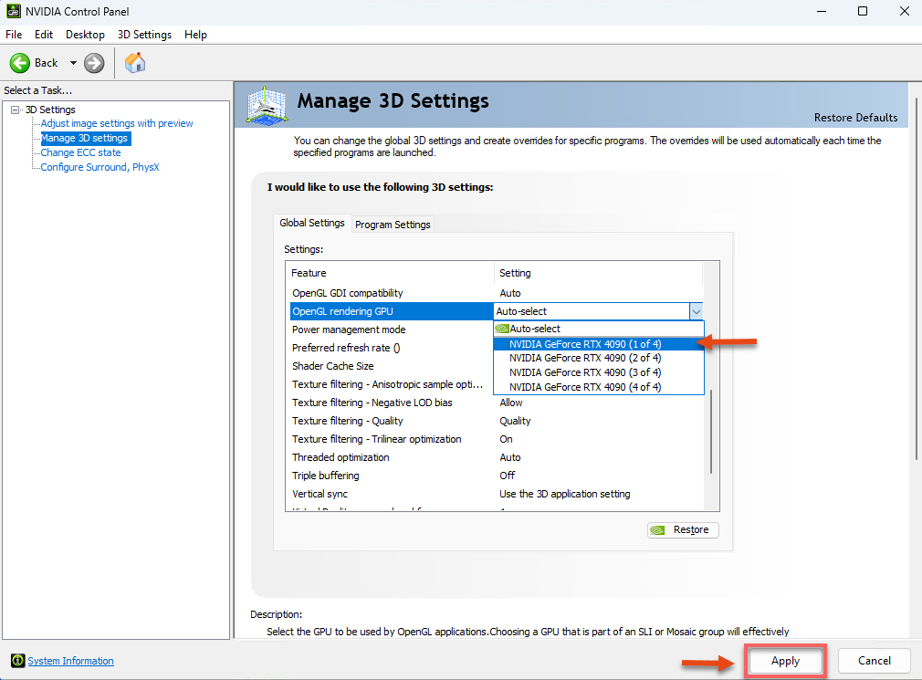 V-Ray GPU: Các cài đặt quan trọng cho NVIDIA Control Panel và Windows với iRender 03