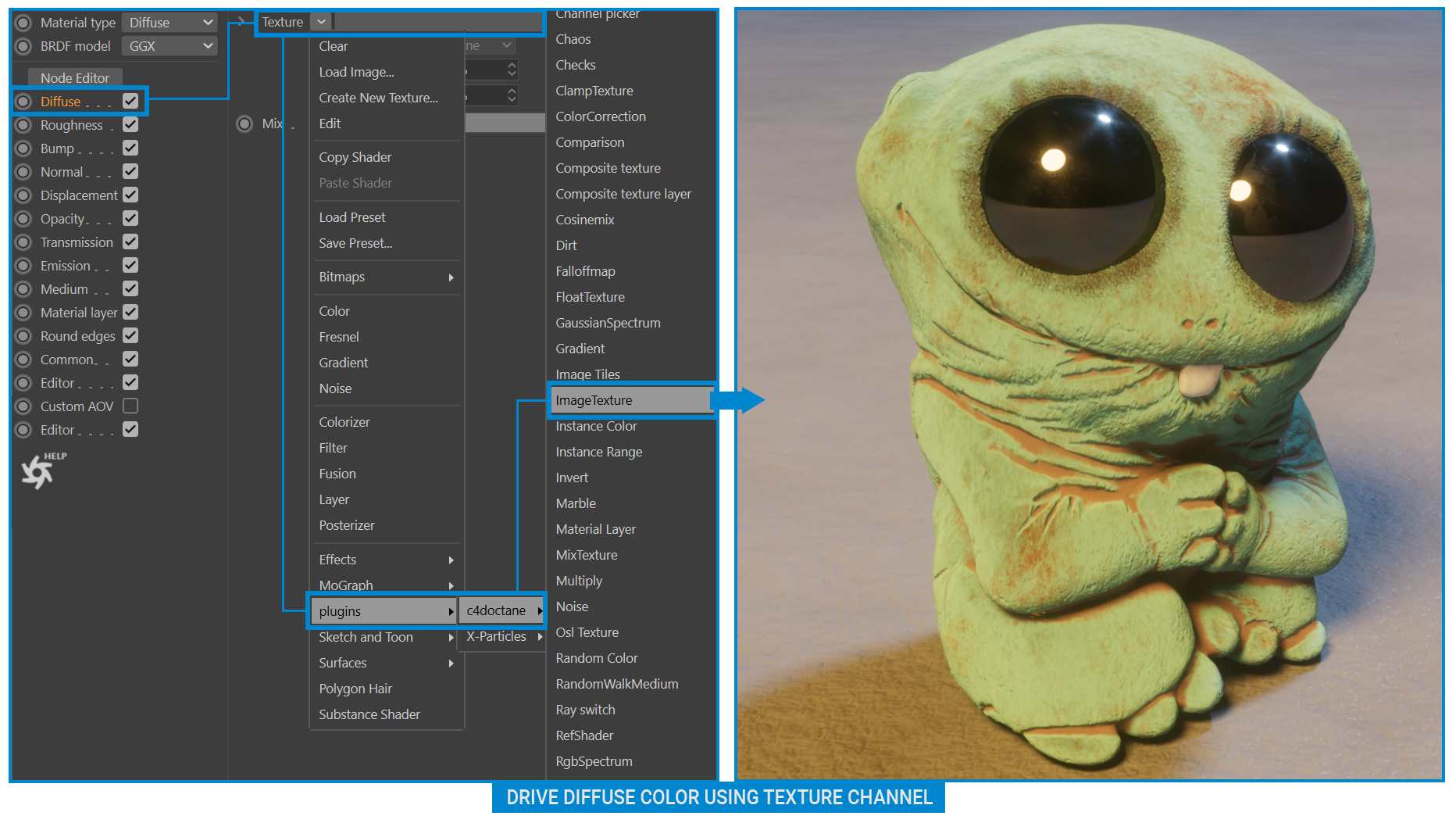 Tổng quan về Vật liệu khuếch tán Octane trong Cinema 4D 5