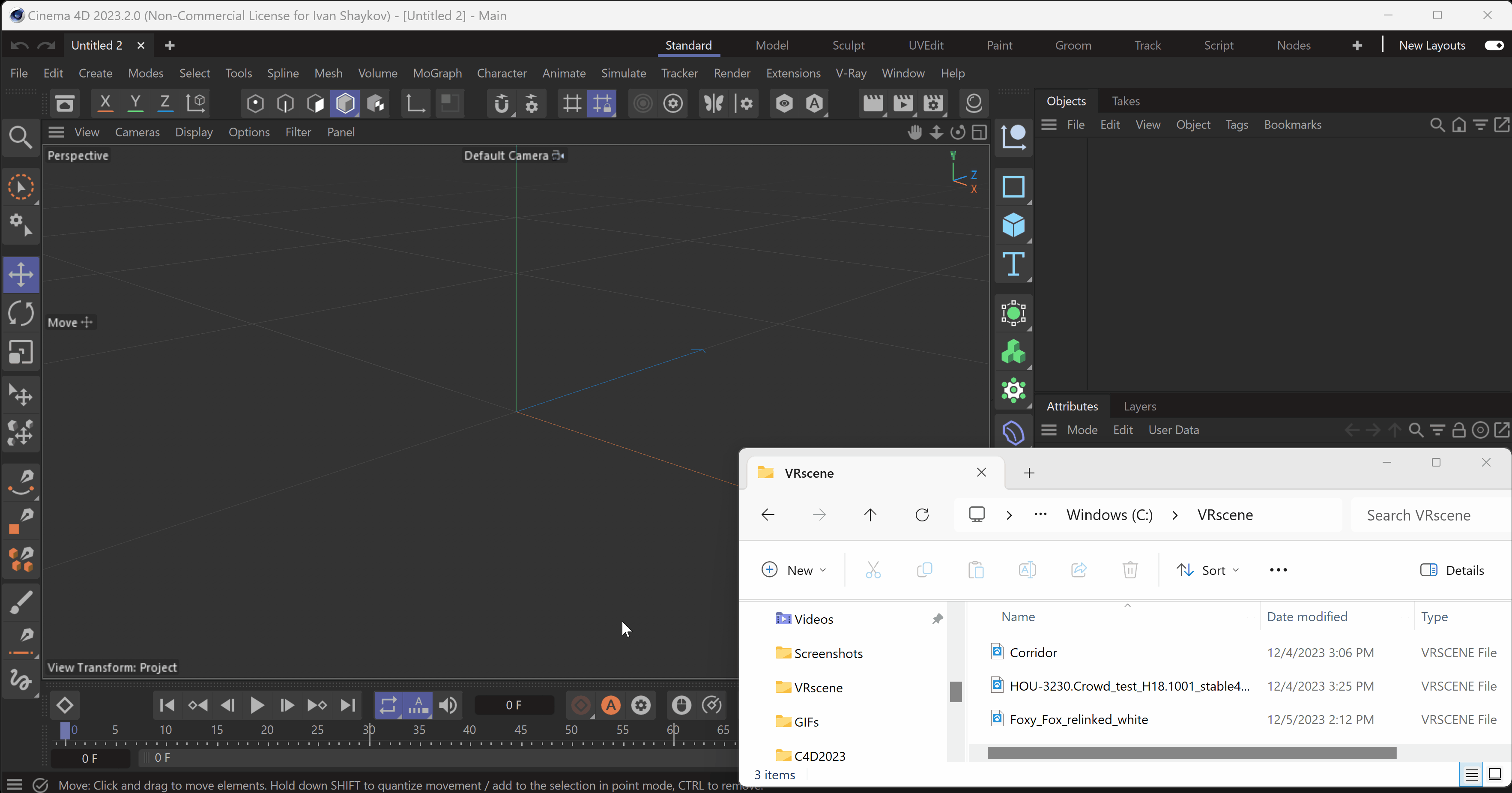 Cách import cảnh V-Ray vào Cinema 4D 3