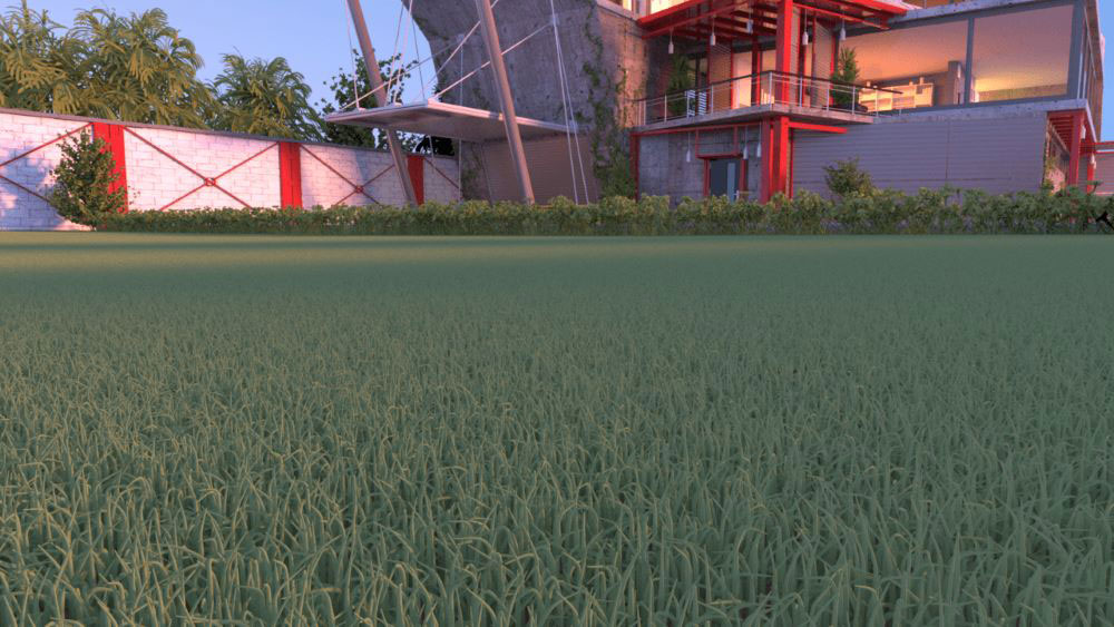 Tạo bề mặt cỏ bằng cách sử dụng XGen Spline Primitives với V-Ray ảnh 4