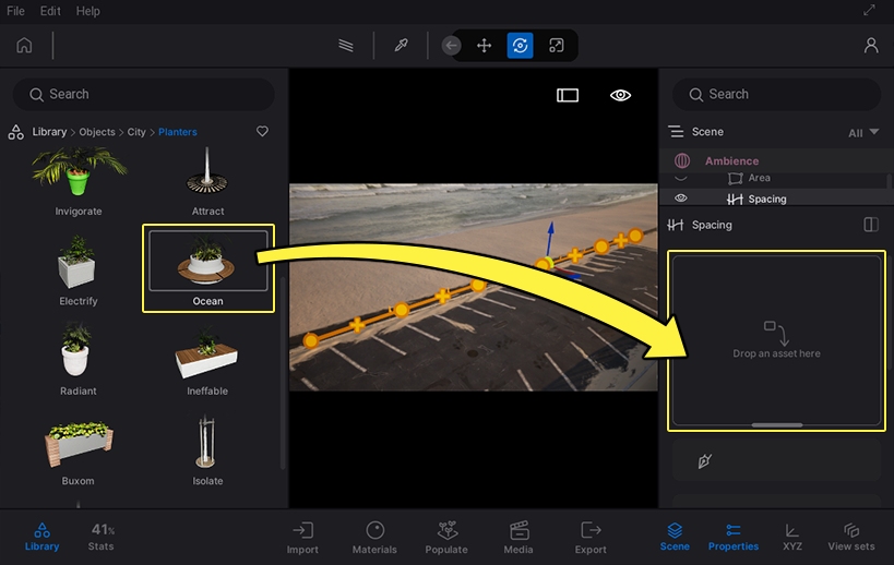 Tìm hiểu về công cụ Spacing và Area trong Twinmotion 10