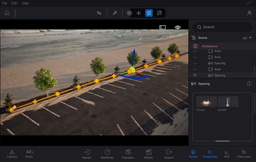 Tìm hiểu về công cụ Spacing và Area trong Twinmotion 11