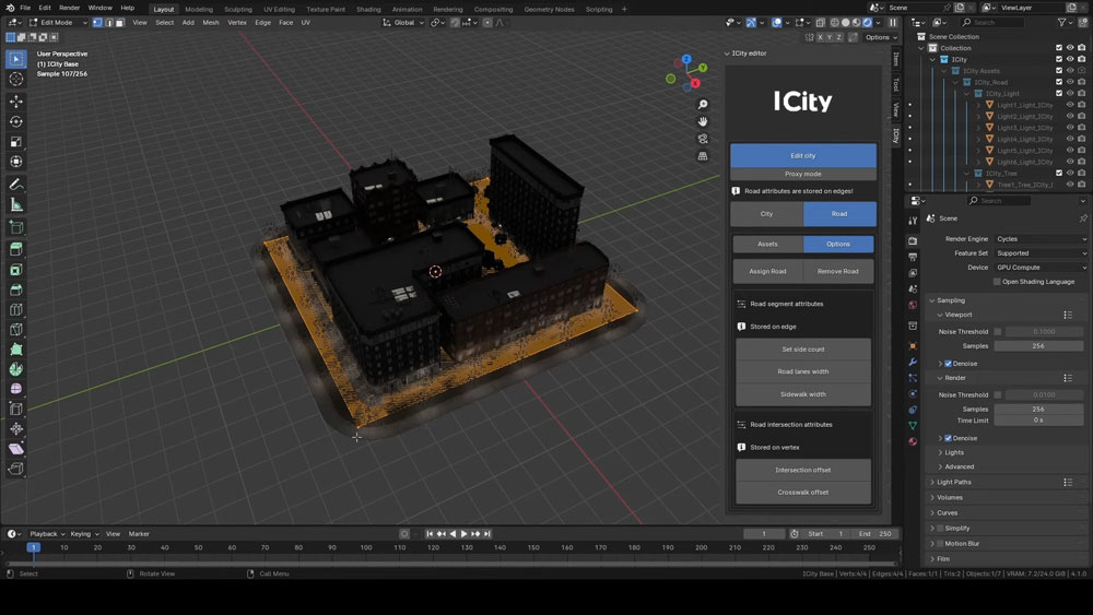 iCity Addon - Mô hình hóa thành phố theo trình tự trong Blender ảnh 2