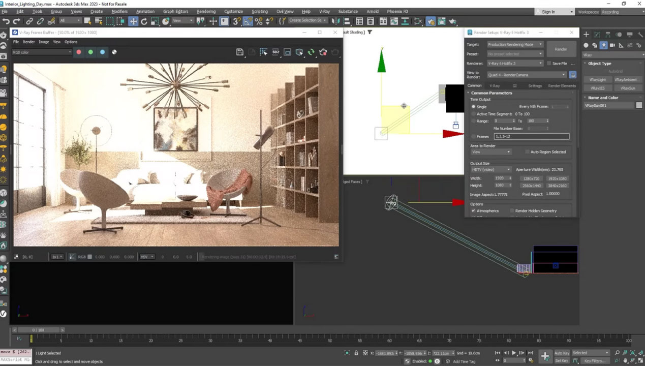 Các bước để tạo ánh sáng nội thất tuyệt đẹp trong V-Ray cho 3Ds Max 4