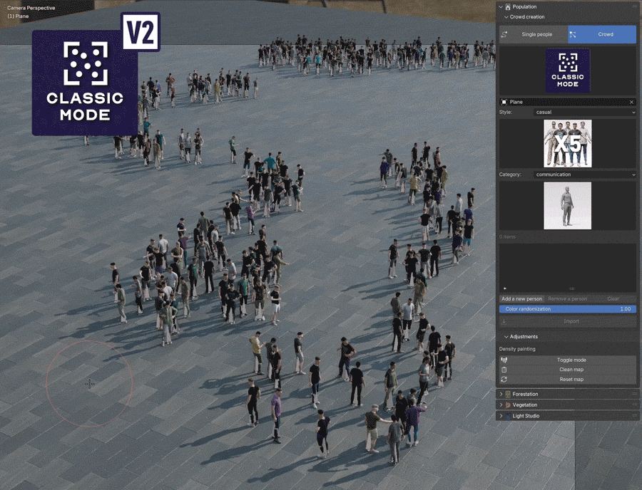 Explore the Population 2 add-on for crowd animation in Blender 1