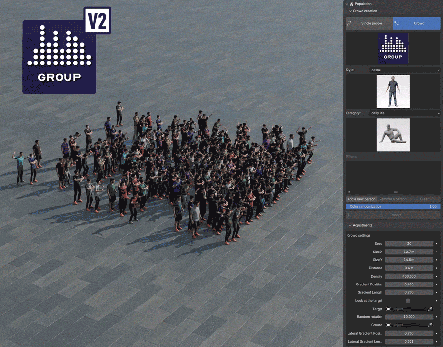 Explore the Population 2 add-on for crowd animation in Blender 2