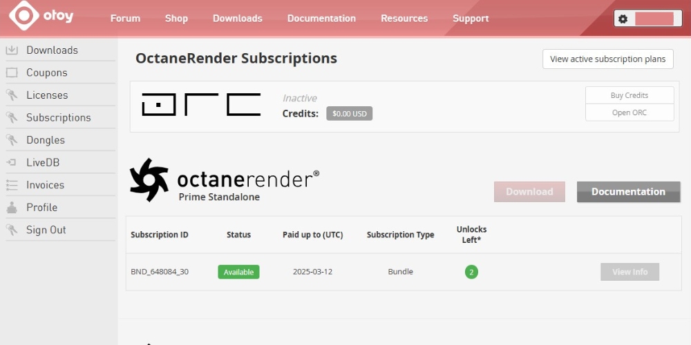 Bản quyền Octane Render và cách sử dụng 4