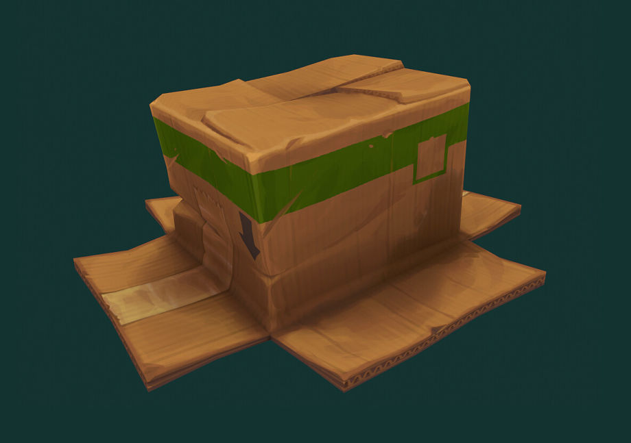 Explore the attractive carton box model made with Blender 1