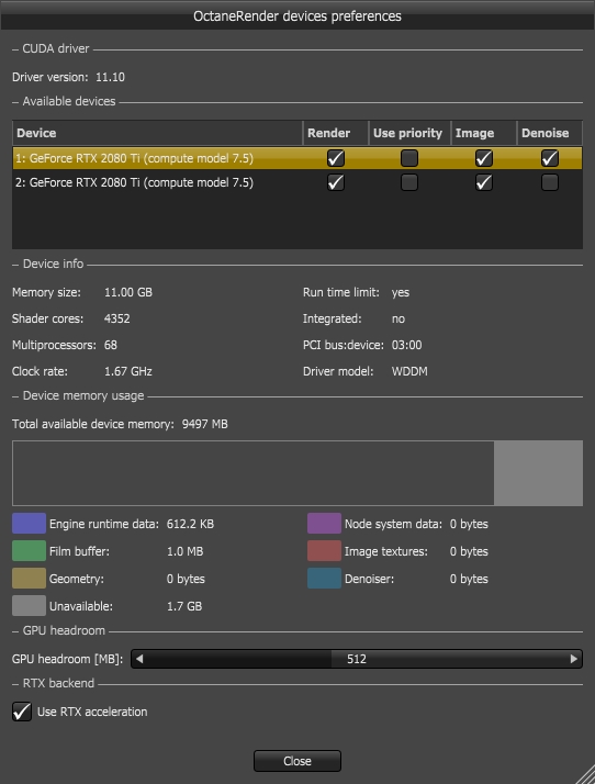 Tại sao Octane chỉ sử dụng một GPU duy nhất ảnh 1