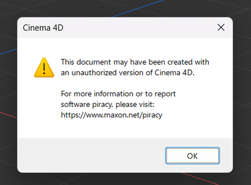 Cách fix lỗi 'unauthorized version of Cinema 4D trong Cinema 4D 1