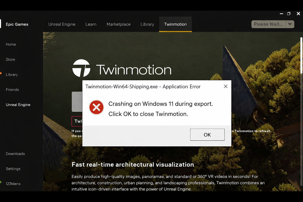 Cách khắc phục lỗi Twinmotion ảnh 1