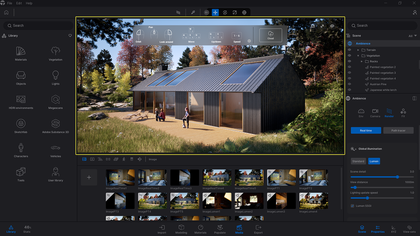 Twinmotion RTX 5090: Lumen, Path Tracer và DLSS 4